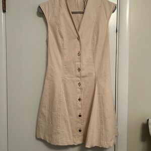 Zara Cream Button-Front Mini Dress